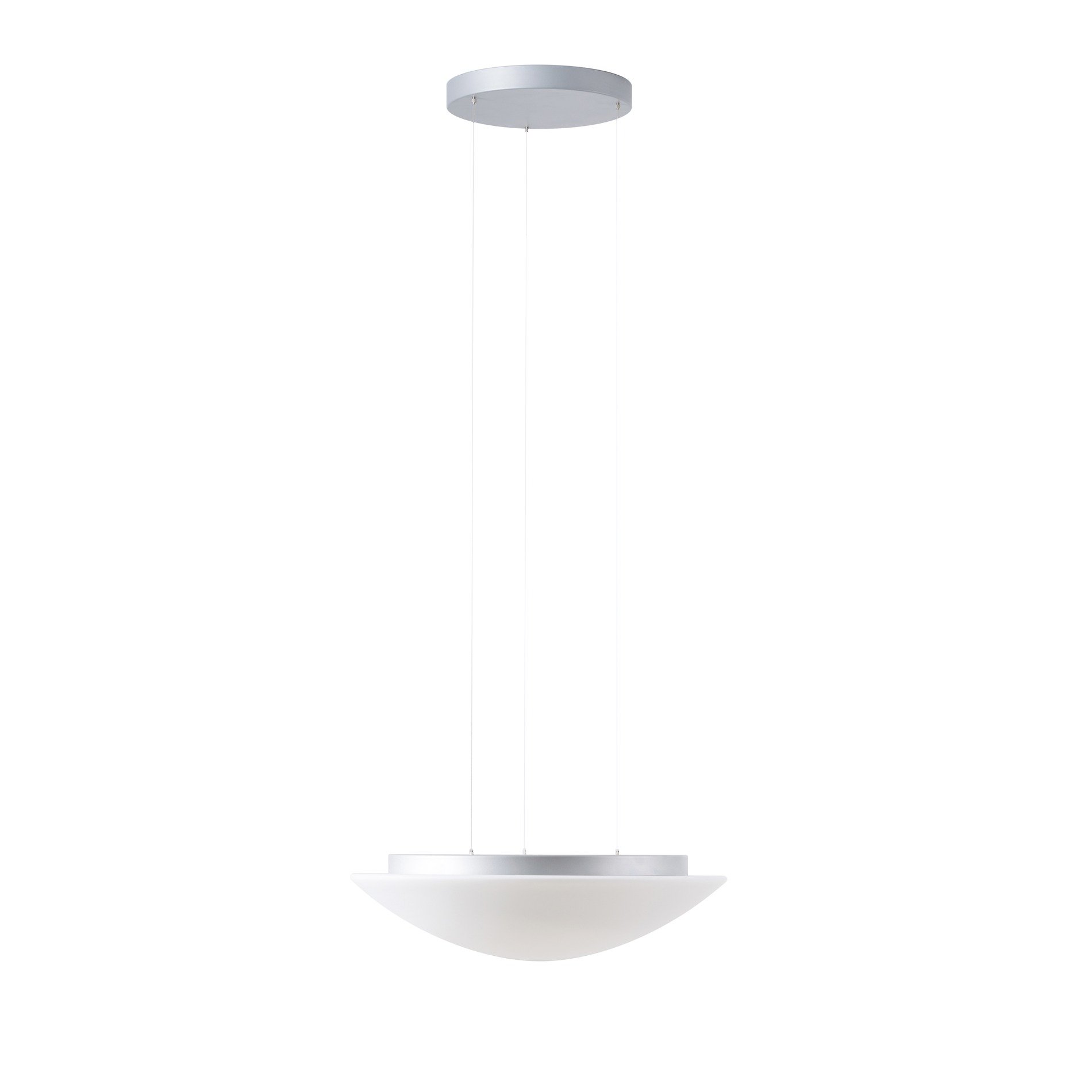Levně OS AUR67433 AURA LE5 závěsné skleněné svítidlo stříbrná / bílá IP40 3000 K 24W LED - OSMONT
