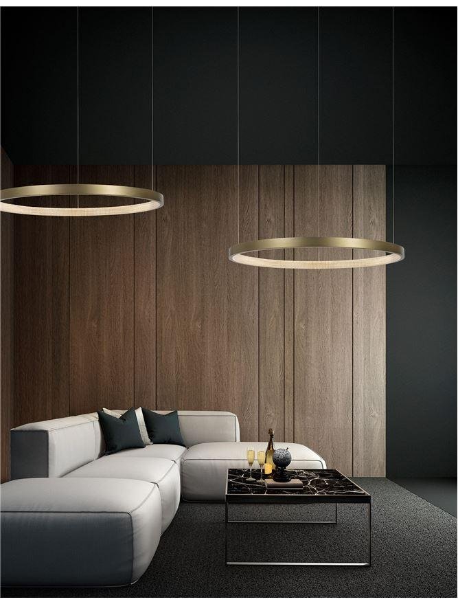 NV 86016805 Závěsné svítidlo VEGAS antický mosazný hliník a akryl LED 35W 3000K IP20 - NOVA LUCE
