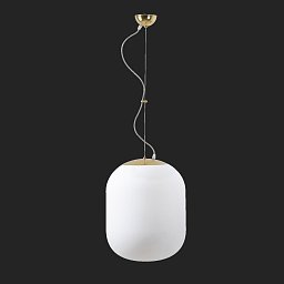 Obrázek pro produkt TANIA L2 závěsné skleněné svítidlo mosaz leštěná / bílá IP40 3000 K 41W LED nouzové kombinované 3 h - OSMONT