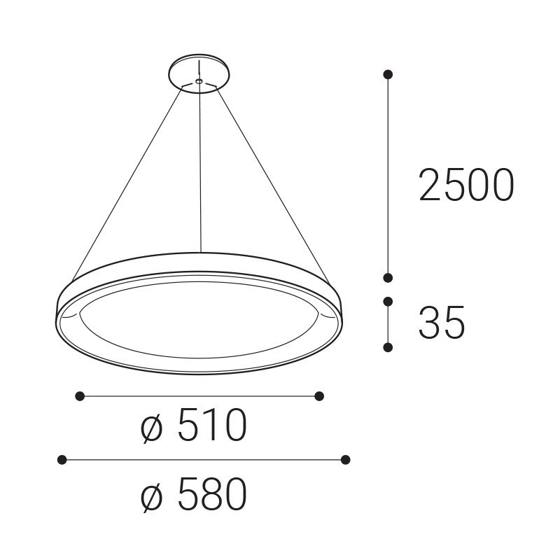 LED2 3273258D Svítidlo BELLA SLIM 58 P-Z, CF DIM 48W 2CCT 3000K/4000K závěsné kávová - LED2 Lighting (obrázek 3)