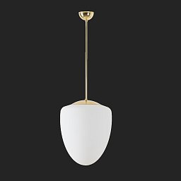 Obrázek pro produkt ASTRA P závěsné skleněné svítidlo mosaz leštěná / bílá IP40 150W E27 - OSMONT