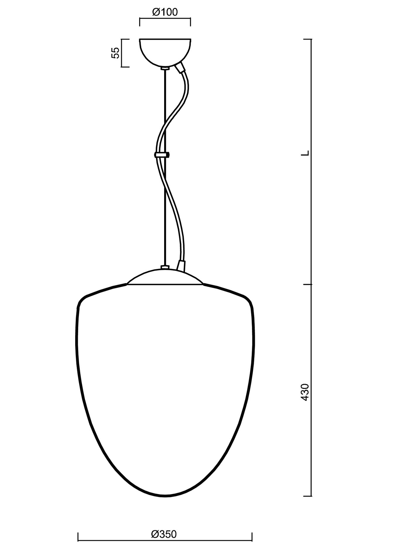 OS AST61370 ASTRA L závěsné skleněné svítidlo černá / bílá IP40 3000 K 27W LED - OSMONT (obrázek 3)