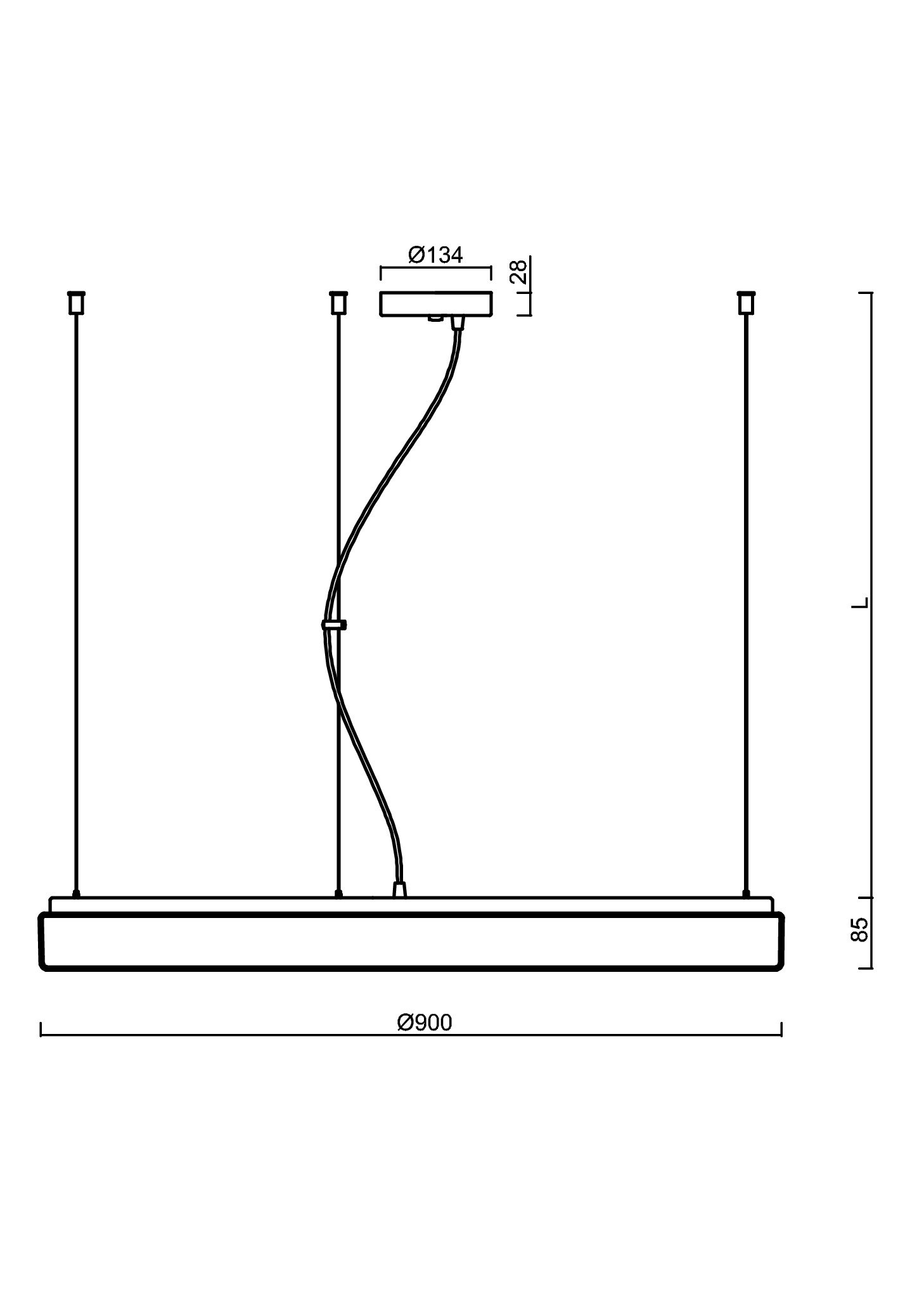OS DEL69929 DELIA LC5 závěsné plastové svítidlo bílá / černá IP40 4000 K 150W LED - OSMONT (obrázek 3)