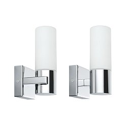 Obrázek pro produkt Nástěnné svítidlo Gemini IP44 40 W 2ks balení chrom, satin, kov - PAULMANN