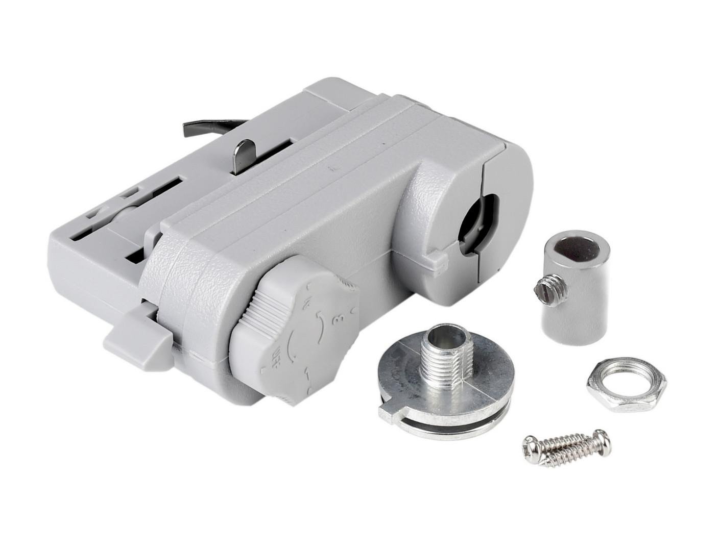 IMPR 710098 Deko-Light kolejnicový systém 3-fázový 230V D Line 3-fázový adaptér pro montáž svítidel vč. montážního příslušenství 220-240V AC/50-60Hz šedá RAL 7040 84 mm (obrázek 4)