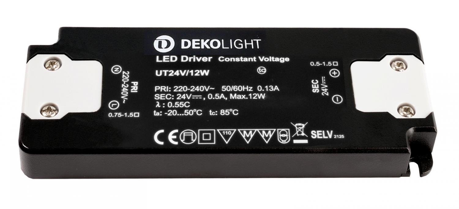 IMPR 862233 Deko-Light LED-napájení FLAT, CV, UT24V/12W konstantní napětí 0-500 mA IP20 24V DC 12,00 W - LIGHT IMPRESSIONS