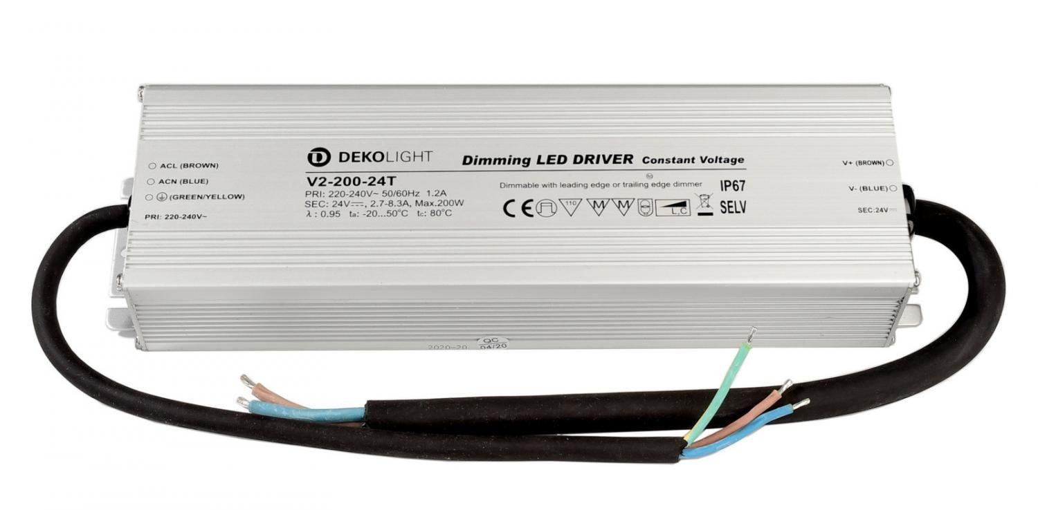 IMPR 872138 Deko-Light LED-napájení IP, DIM CV, 24V 66-200W konstantní napětí 2700-8300 mA IP67 stmívatelné 24V DC 66,00-200,00 W - LIGHT IMPRESSIONS