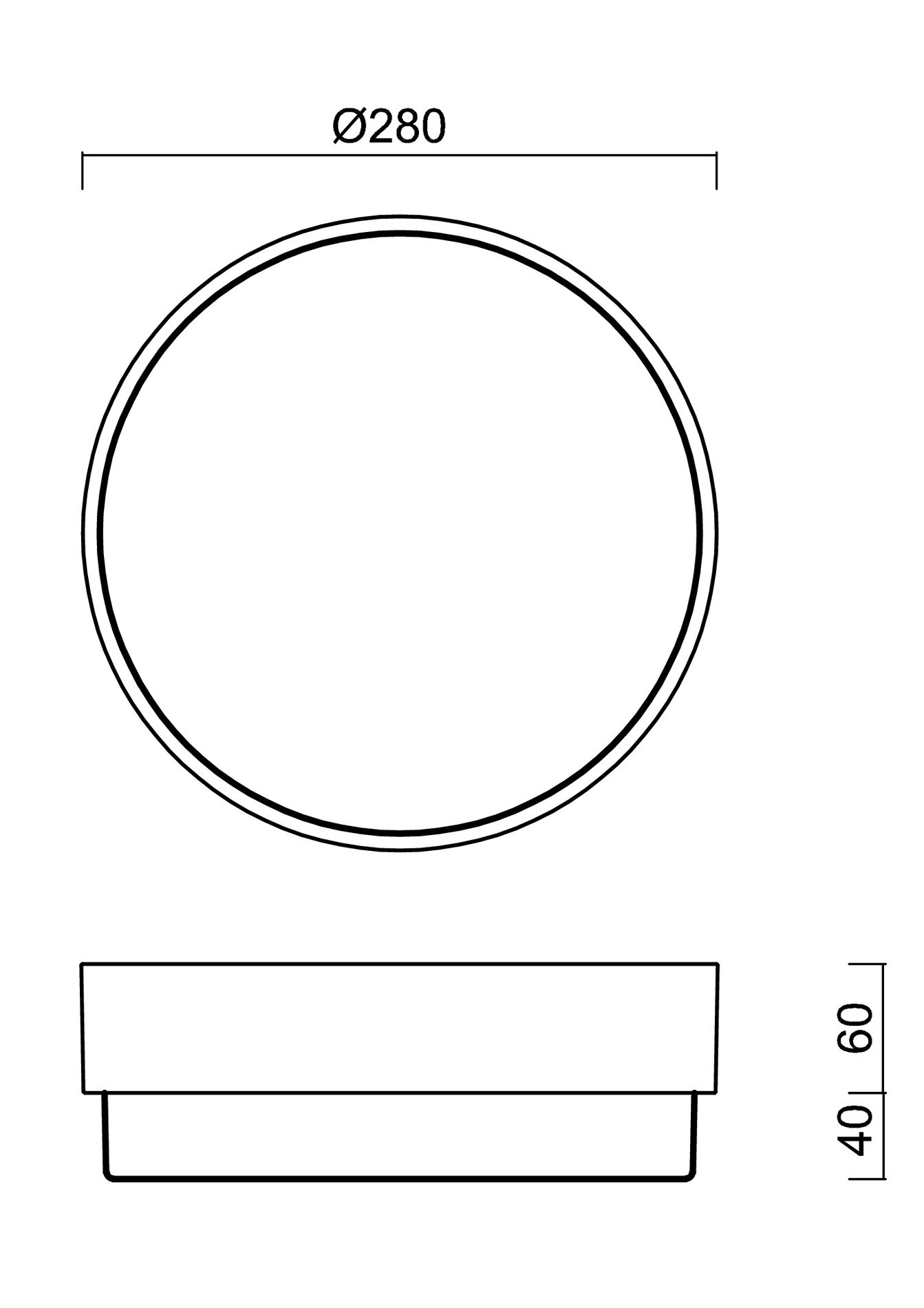OS TRI57275 TRITON 1 stropní/nástěnné průmyslové plastové svítidlo černá / bílá IP65 3000 K 19W LED HF (původní kód OS 57275) - OSMONT (obrázek 3)