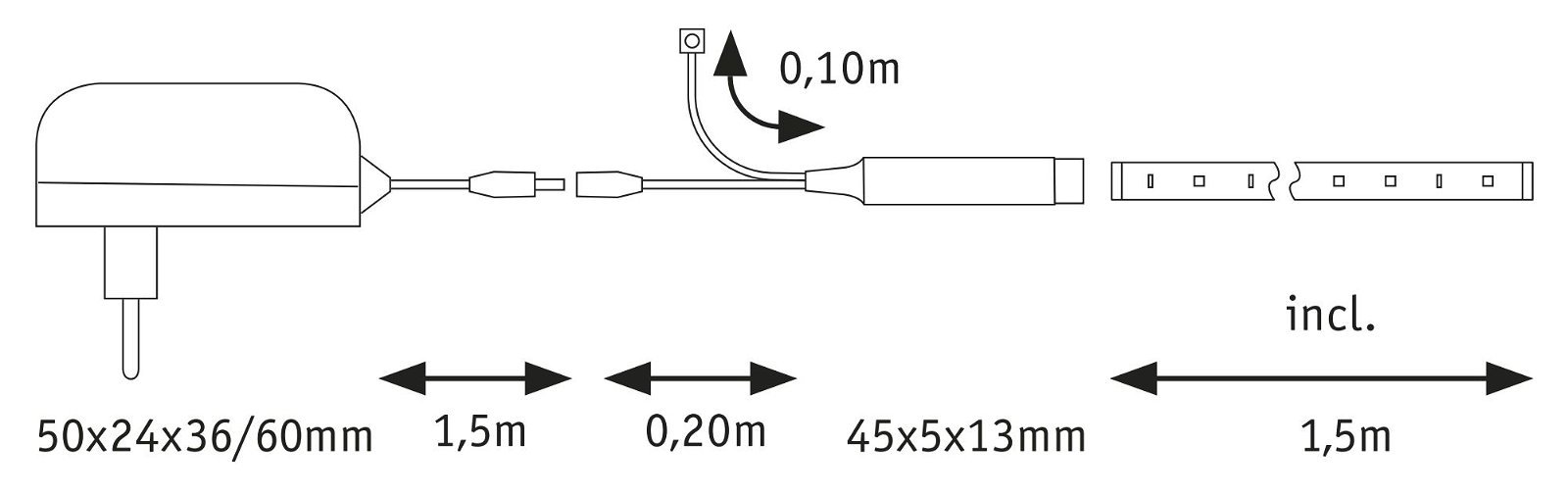 P 78886 EntertainLED LED pásek Dynamic RGB 1,5m 3W 60LEDs/m RGB+ 5VA - PAULMANN (obrázek 3)