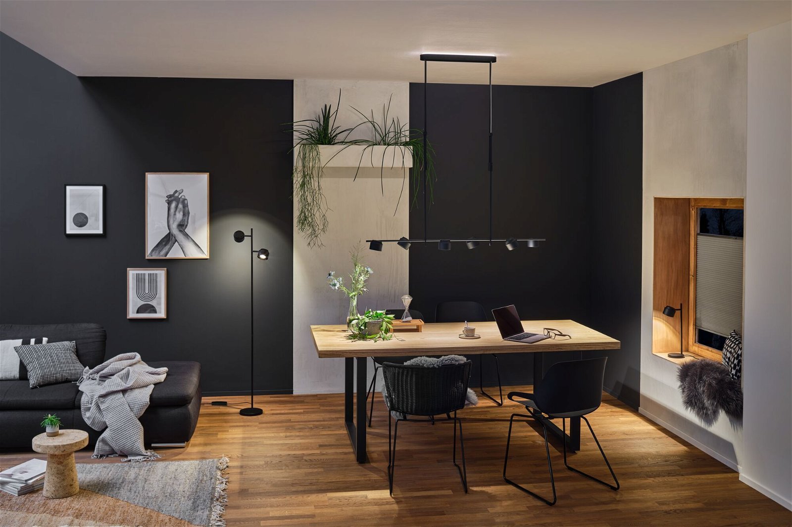P 79780 LED stojací svítidlo Smart Home Zigbee Puric Pane 2700K 2x3W černá - PAULMANN (obrázek 6)