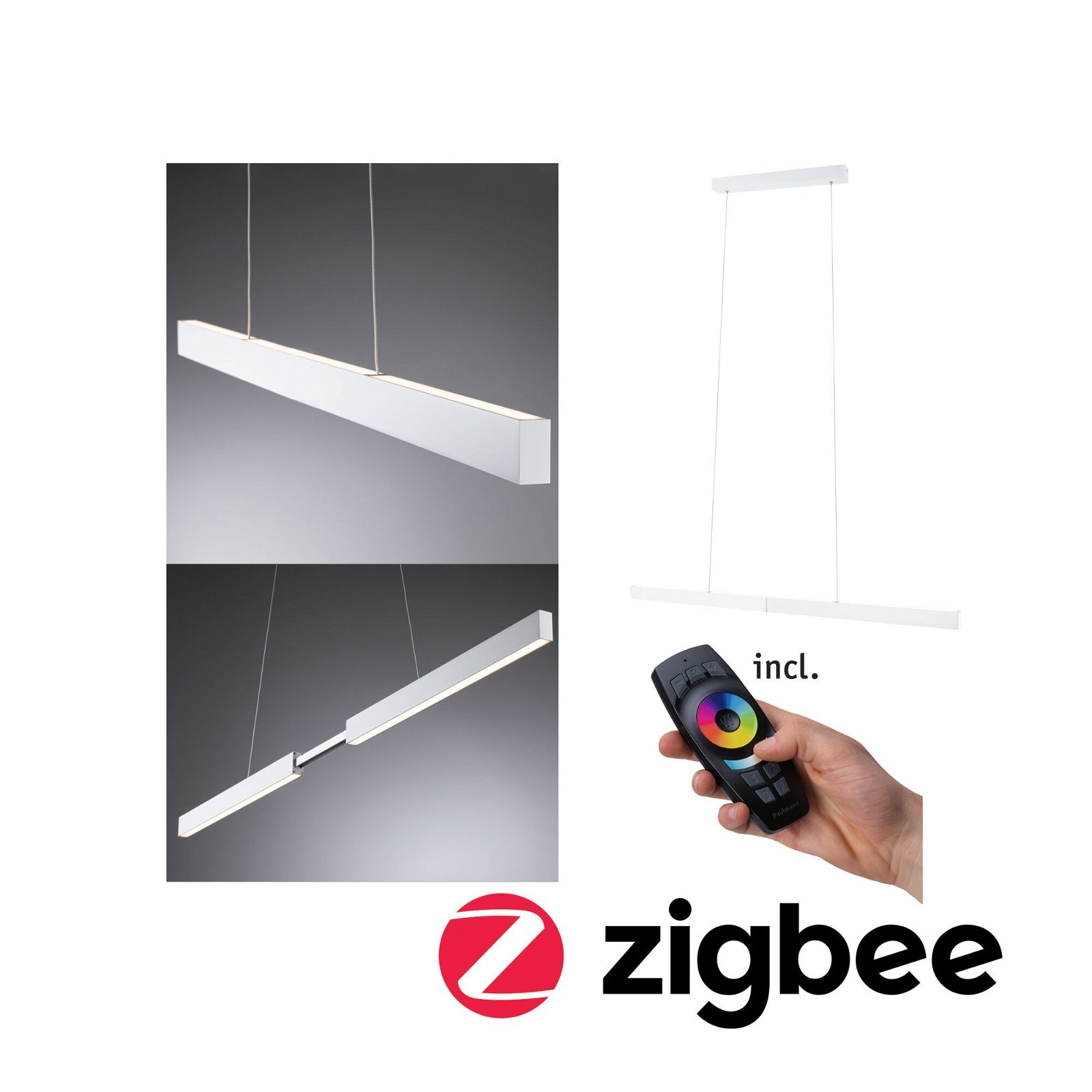 P 79889 LED závěsné svítidlo Smart Home Zigbee Aptare 2700K / 2x18 / 1x18W bílá mat stmívatelné - PAULMANN