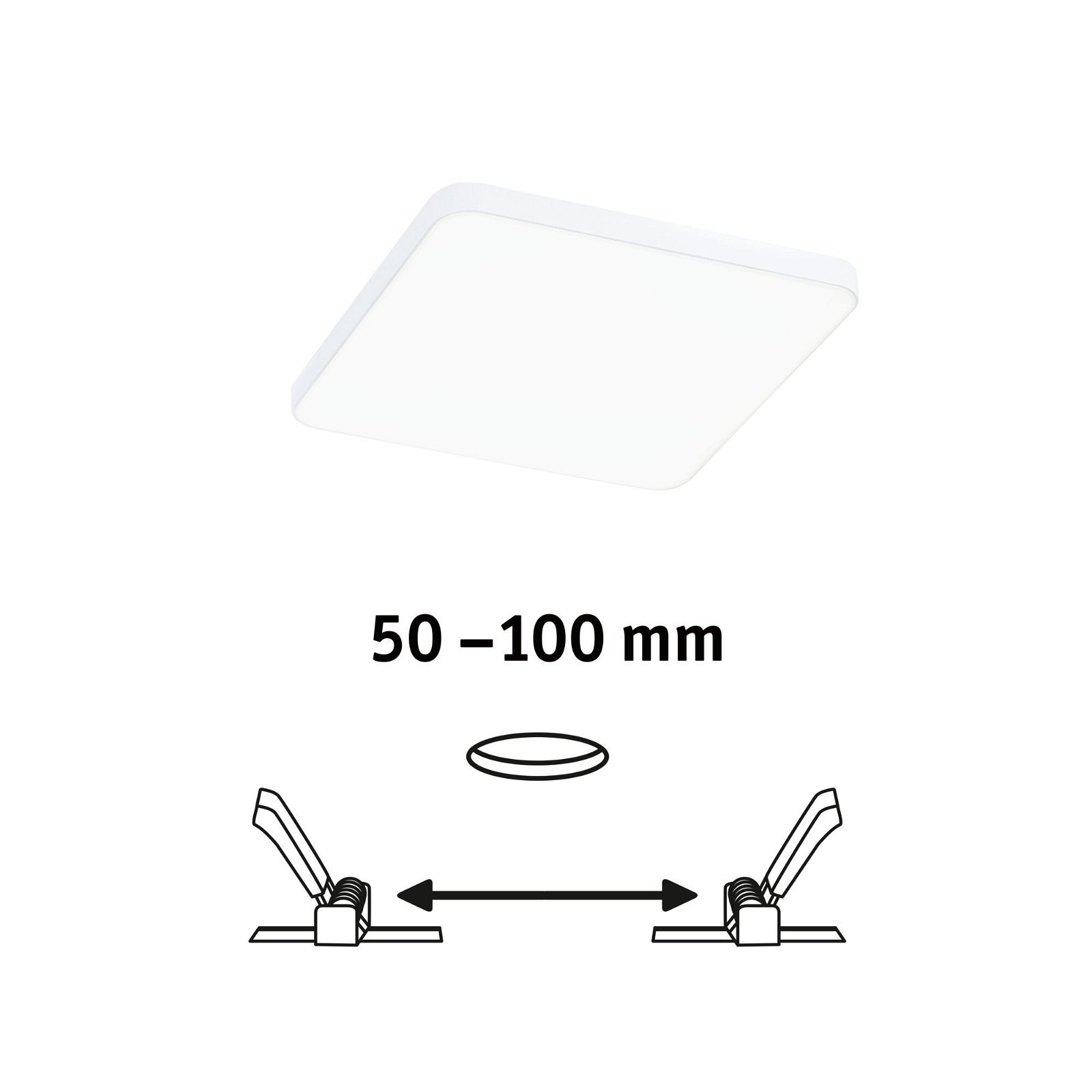 P 79936 VariFit LED vestavné svítidlo Veluna Edge IP44 hranaté 120x120mm 4000K bílá - PAULMANN (obrázek 2)