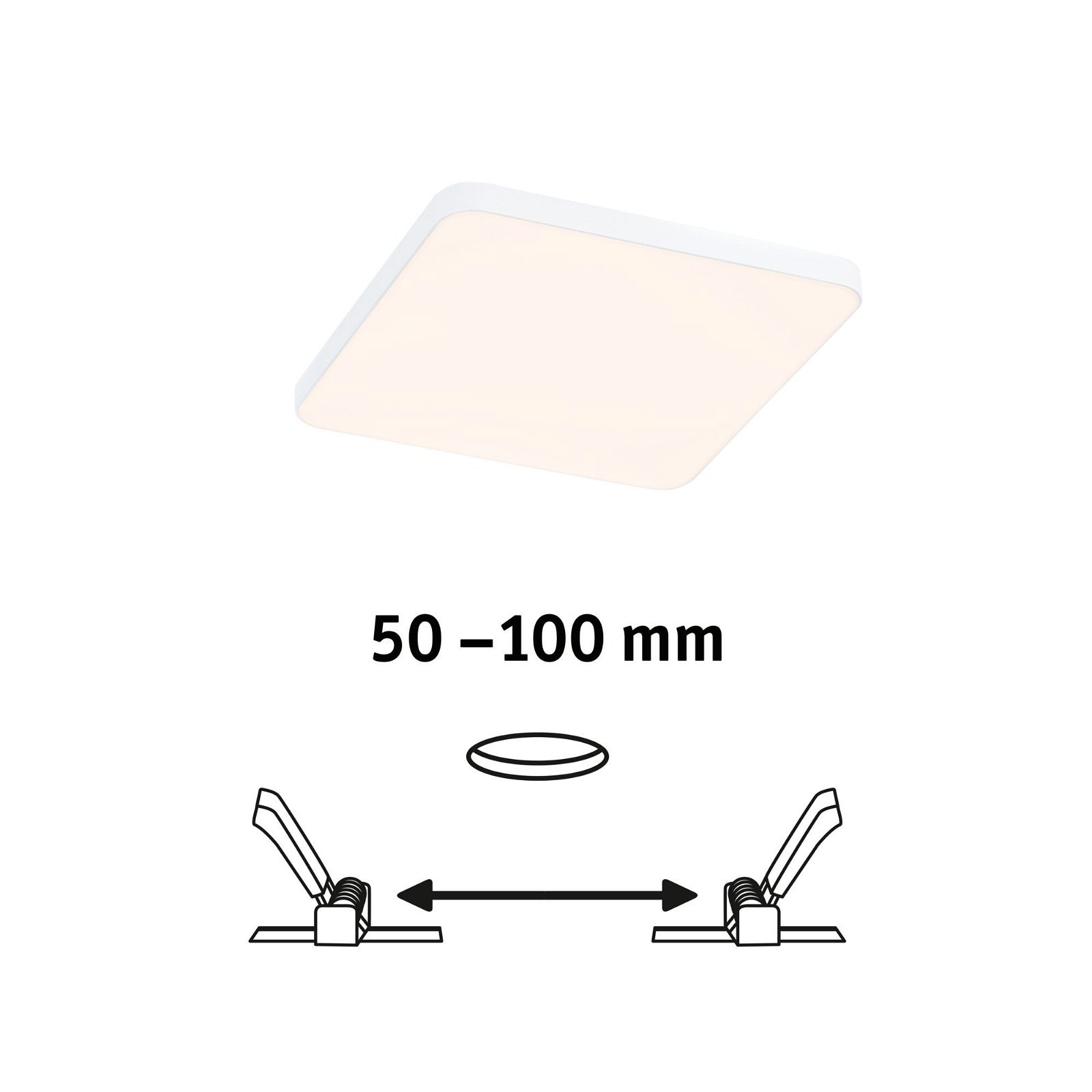 P 79942 VariFit LED vestavné svítidlo Veluna Edge IP44 hranaté 120x120mm 3000K bílá - PAULMANN (obrázek 2)