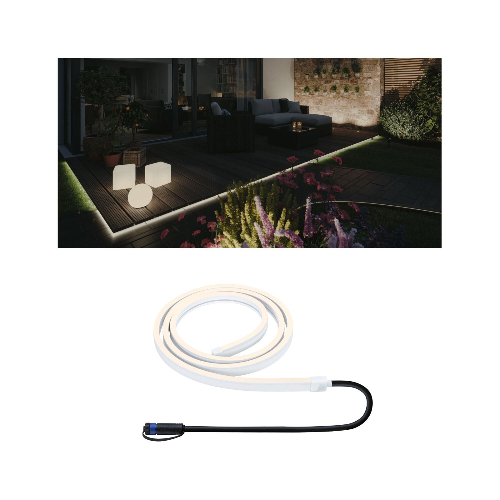P 94679 Plug & Shine LED pásek Smooth Einzelstripe IP68 3000K 12W černá - PAULMANN