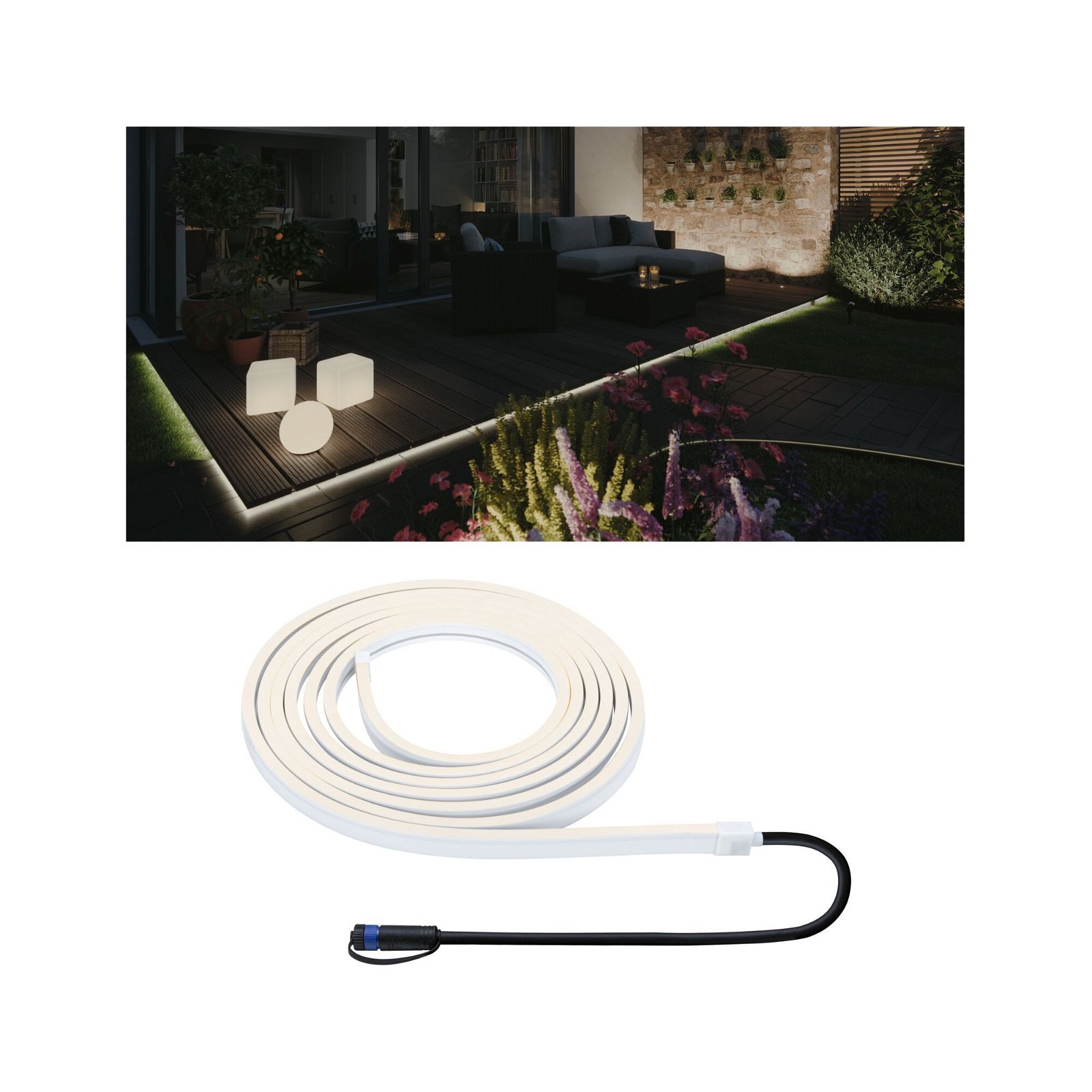 P 94680 Plug & Shine LED pásek Smooth Einzelstripe IP68 3000K 26W černá - PAULMANN