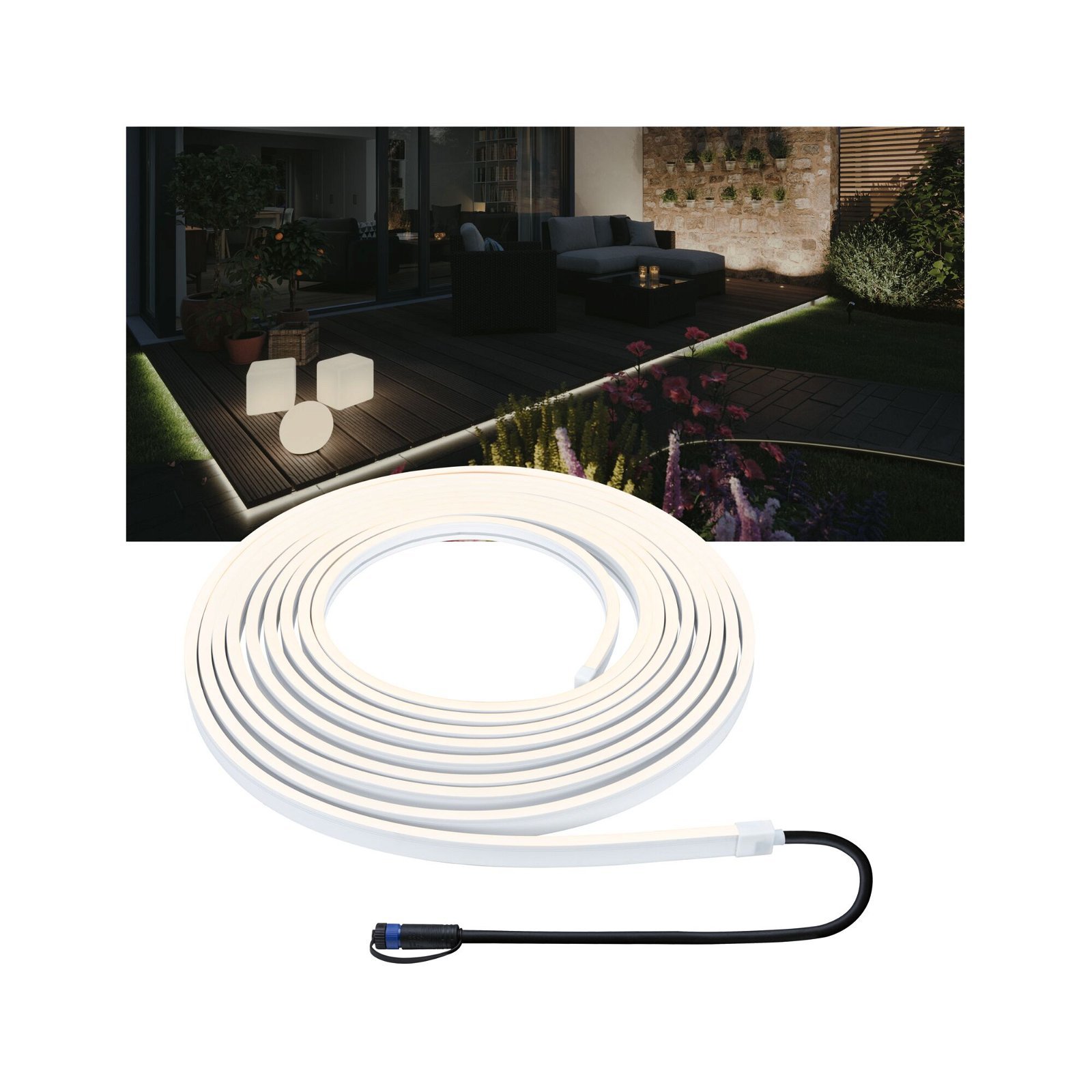 P 94681 Plug & Shine LED pásek Smooth Einzelstripe IP68 3000K 46W černá - PAULMANN