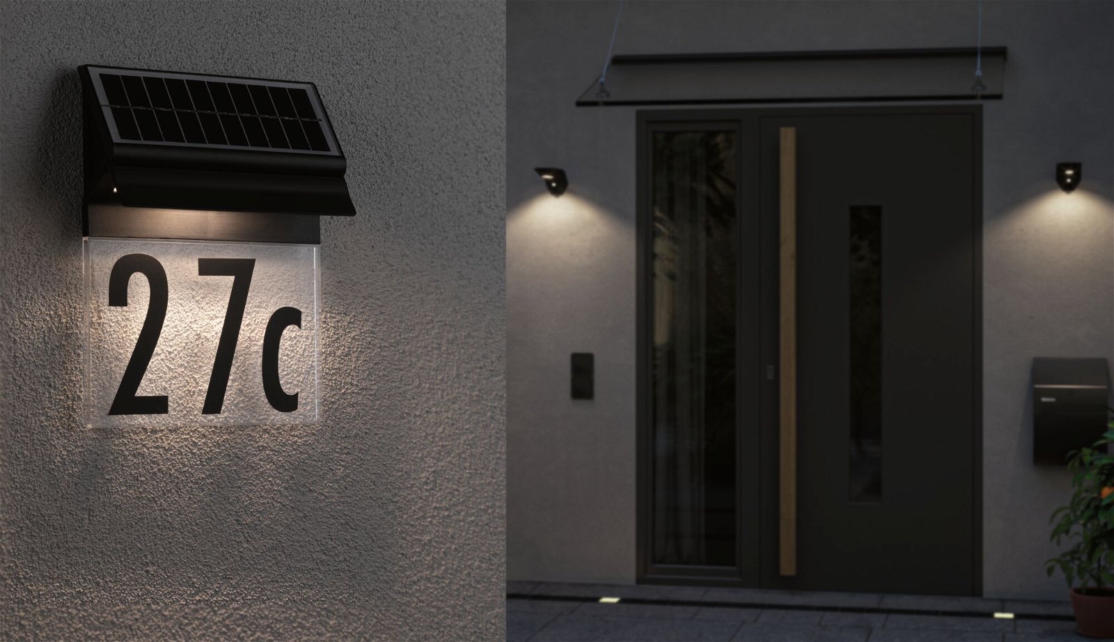 P 94694 Solární LED domovní číslo a svítidlo Neda IP44 3000K černá - PAULMANN (obrázek 3)