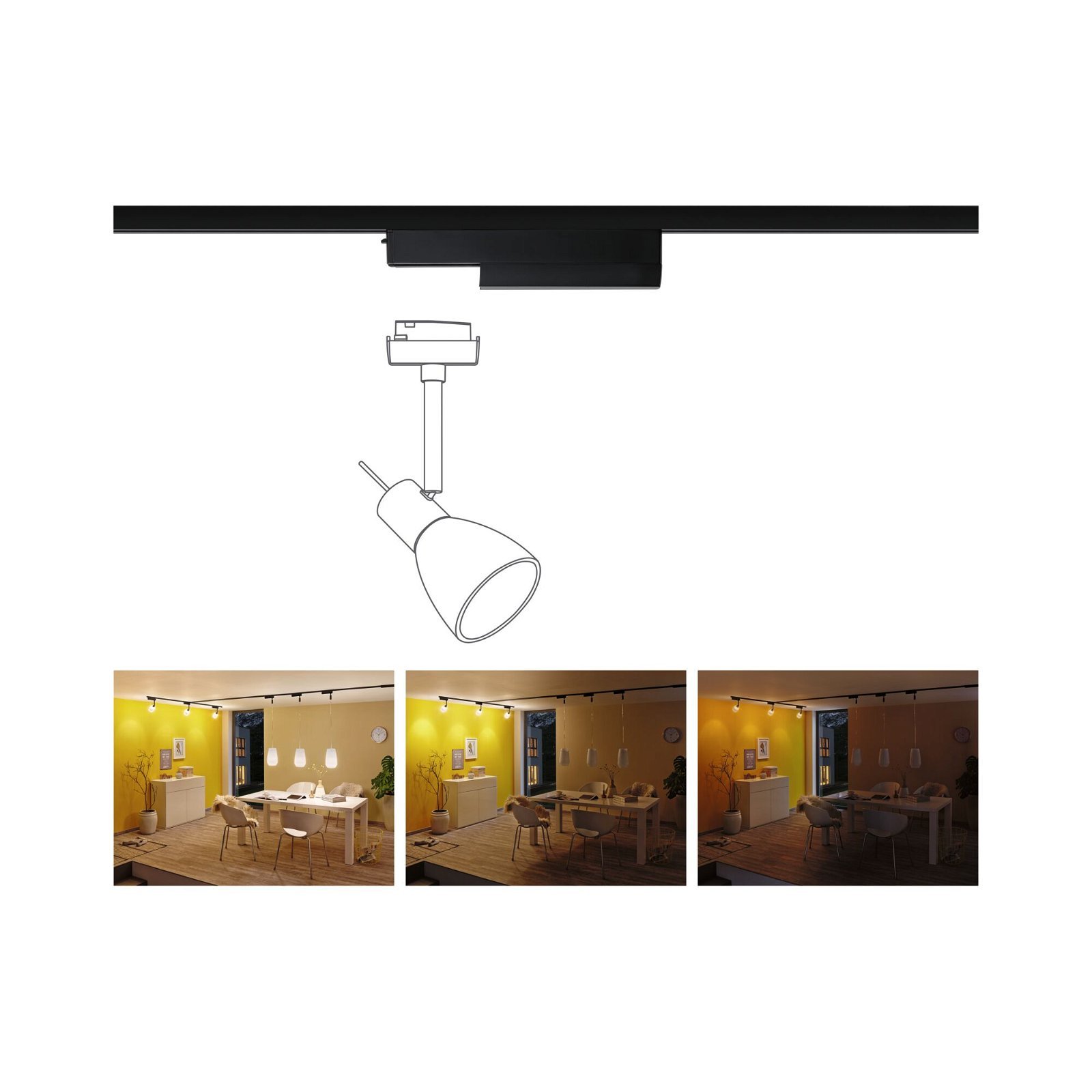 P 95524 URail adaptér na lištu Smart Home Zigbee On/Off/Dimm 166x20mm černá - PAULMANN (obrázek 3)