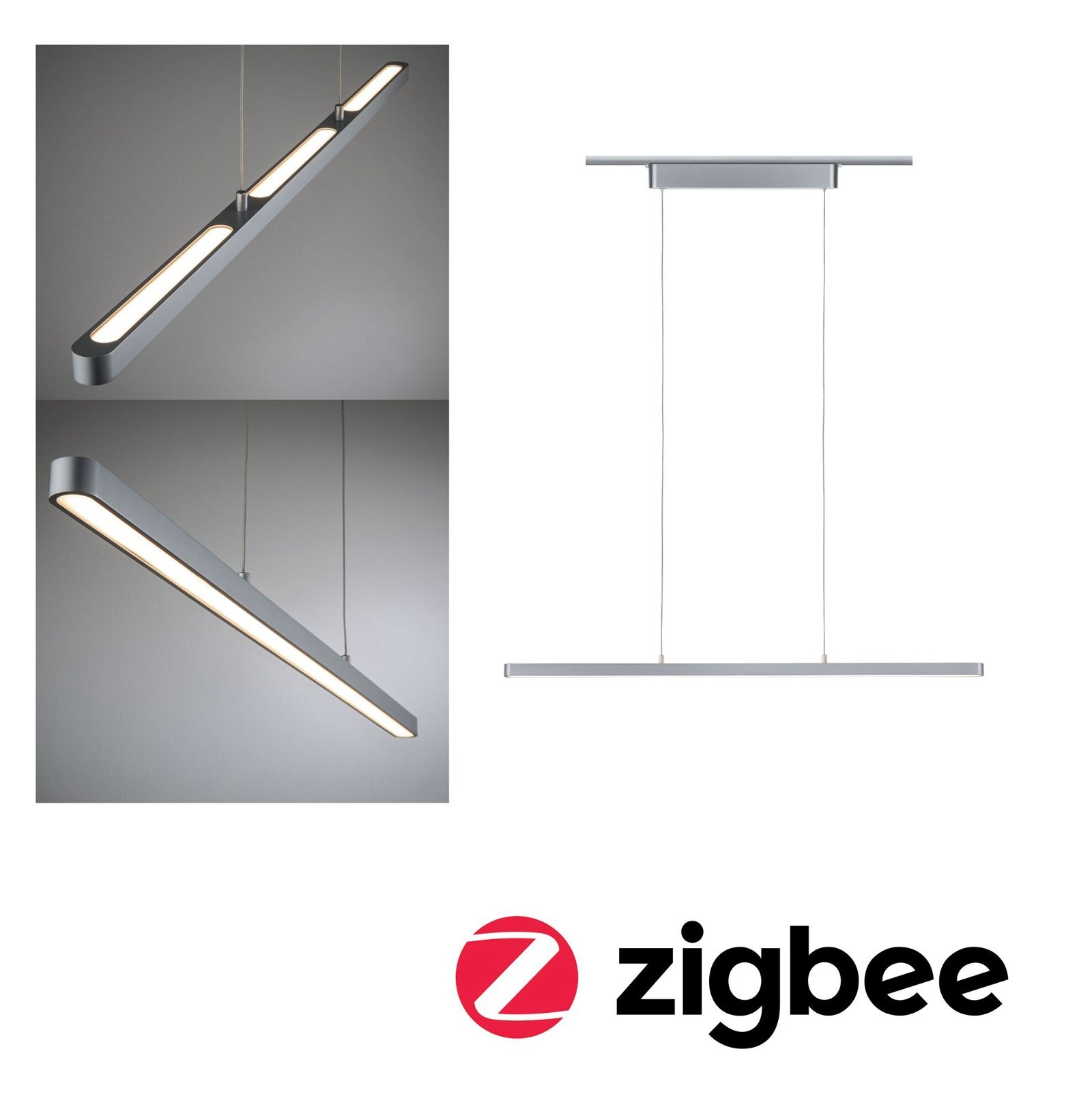 P 95578 URail LED závěs Smart Home Zigbee Lento 3x13,5W měnitelná bílá stmívatelné 230V matný chrom - PAULMANN