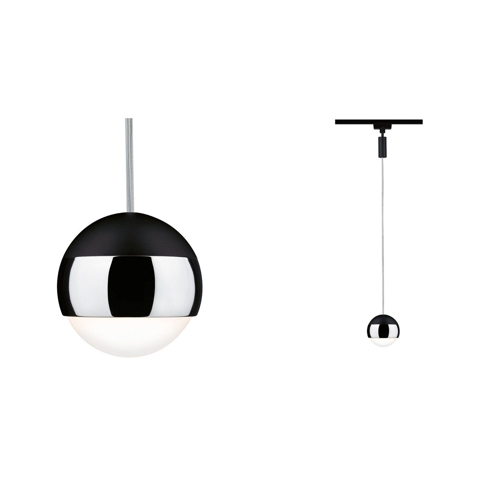 P 96808 URail LED závěs Capsule II 6W 2700K stmívatelné 230V černá mat/chrom - PAULMANN
