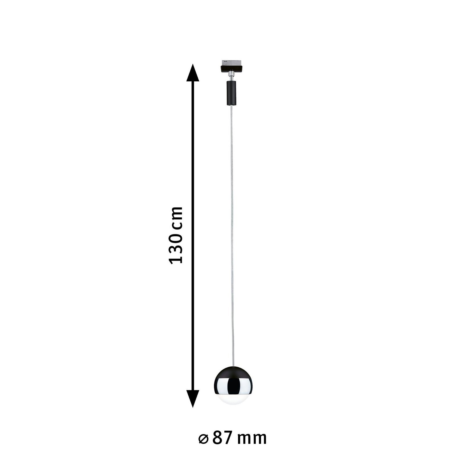 P 96808 URail LED závěs Capsule II 6W 2700K stmívatelné 230V černá mat/chrom - PAULMANN (obrázek 3)