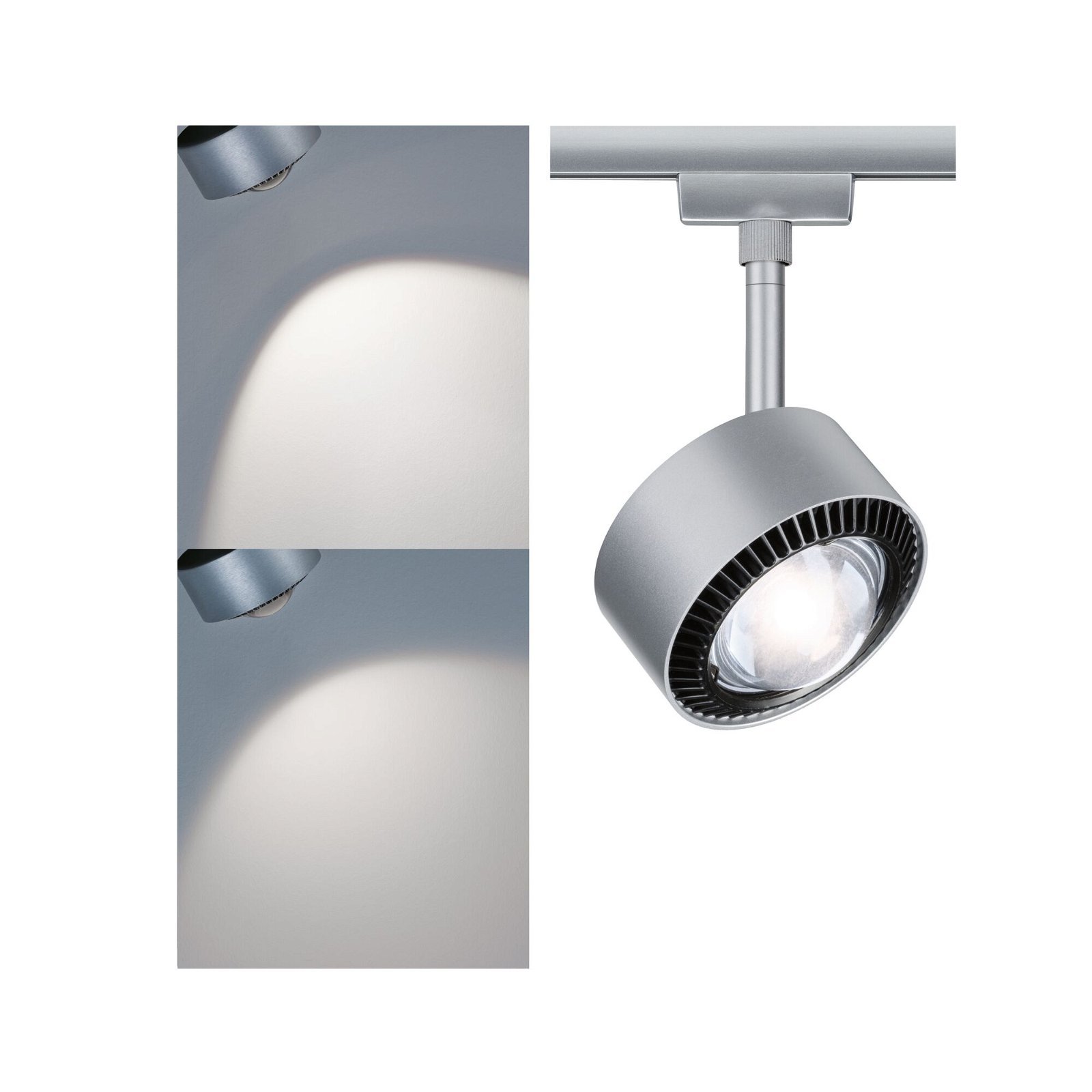 P 96810 URail LED lištový spot Aldan spot 8W 4000K stmívatelné 230V matný chrom/černá - PAULMANN