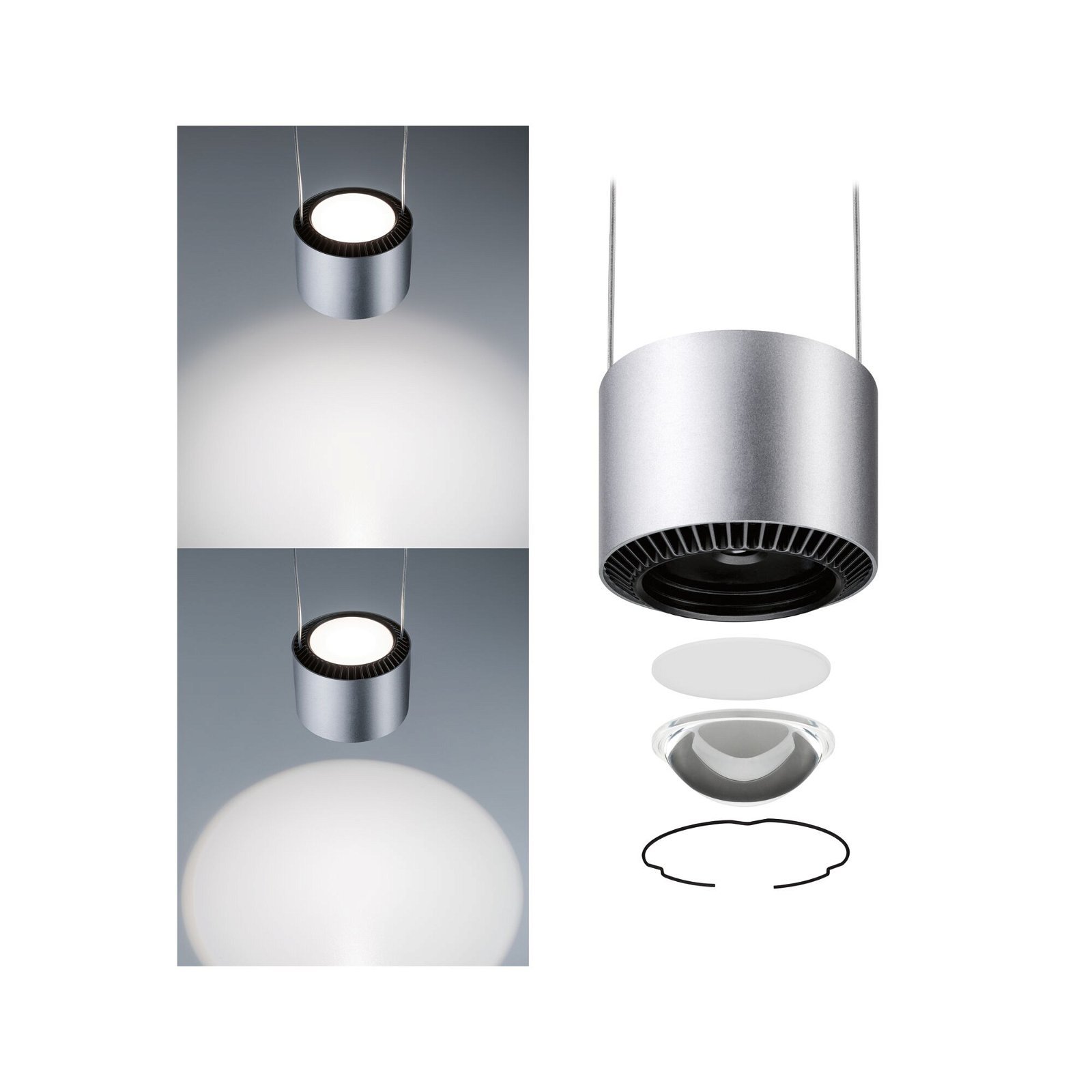 P 96811 URail LED závěs Aldan / 8,5 / 1x4,5W 4000K stmívatelné 230V matný chrom/černá - PAULMANN (obrázek 2)