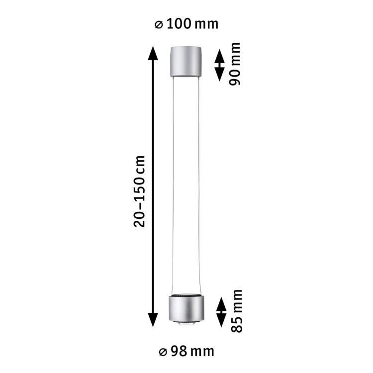 P 96811 URail LED závěs Aldan / 8,5 / 1x4,5W 4000K stmívatelné 230V matný chrom/černá - PAULMANN (obrázek 4)