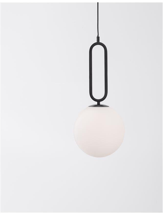 NV 9191252 Závěsné svítidlo GRUS matný černý kov opálové sklo E27 1x12W 230V IP20 bez žárovky - NOVA LUCE