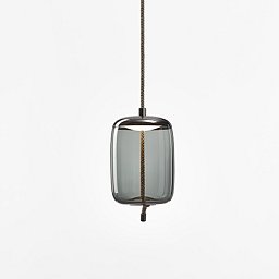 Obrázek pro produkt AKCE - Závěsné svítidlo KNOT SMALL CILINDRO 5W 2700K 636lm šedá kouřová / černý chrom LED 10W 2700K 1510lm - BROKIS C