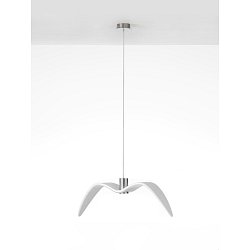 Obrázek pro produkt Night Birds, závěsné svítidlo, 5W LED, opal / opaktní sklo / světle šedý kabel, délka 61cm - BROKIS A