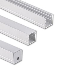 Obrázek pro produkt Přisazený hliníkový profil PY 15x15mm vč. mléčného difuzoru 2m - McLED

