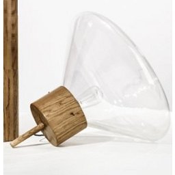 Obrázek pro produkt Svítidlo stolní přenosné MUFFINS D530 H526 transparentní sklo / dub evropský - voskovaný / černý kabel - BROKIS A