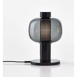 Obrázek pro produkt Stolní lampa BONBORI SMALL 418mm šedá kouřová transparentní / černý matný komaxit / kabel černý - BROKIS A