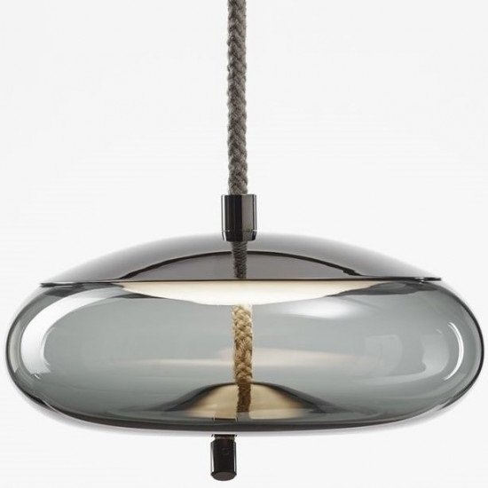 Levně BRO PC01037_004 Závěsné svítidlo KNOT SMALL DISCO 6,5W 2700K 773lm šedá kouřová / černý chrom PC1037_SGTR_GL_CHBL_CHBLC_RN - BROKIS C