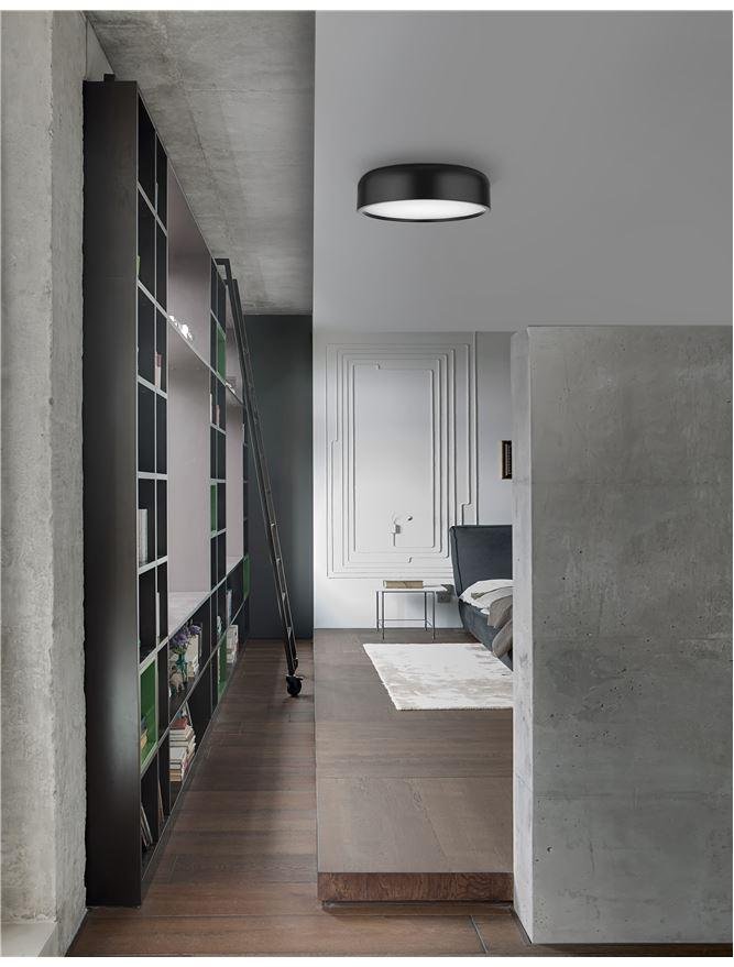Levně NV 526806 Stropní svítidlo PERLETO stropní svítidlo zvenku matná černá ocel zevnitř matná bílá ocel E27 3x12W - NOVA LUCE