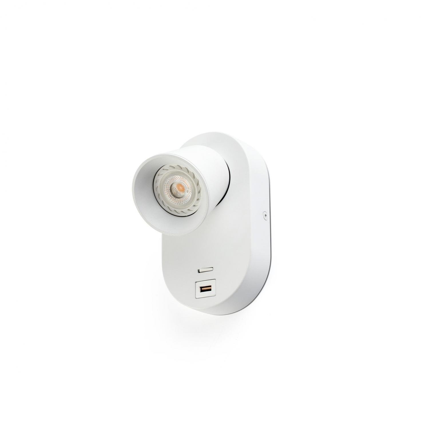 Levně FARO 40135 CORB bílá nástěnná lampa GU10+USB - FARO