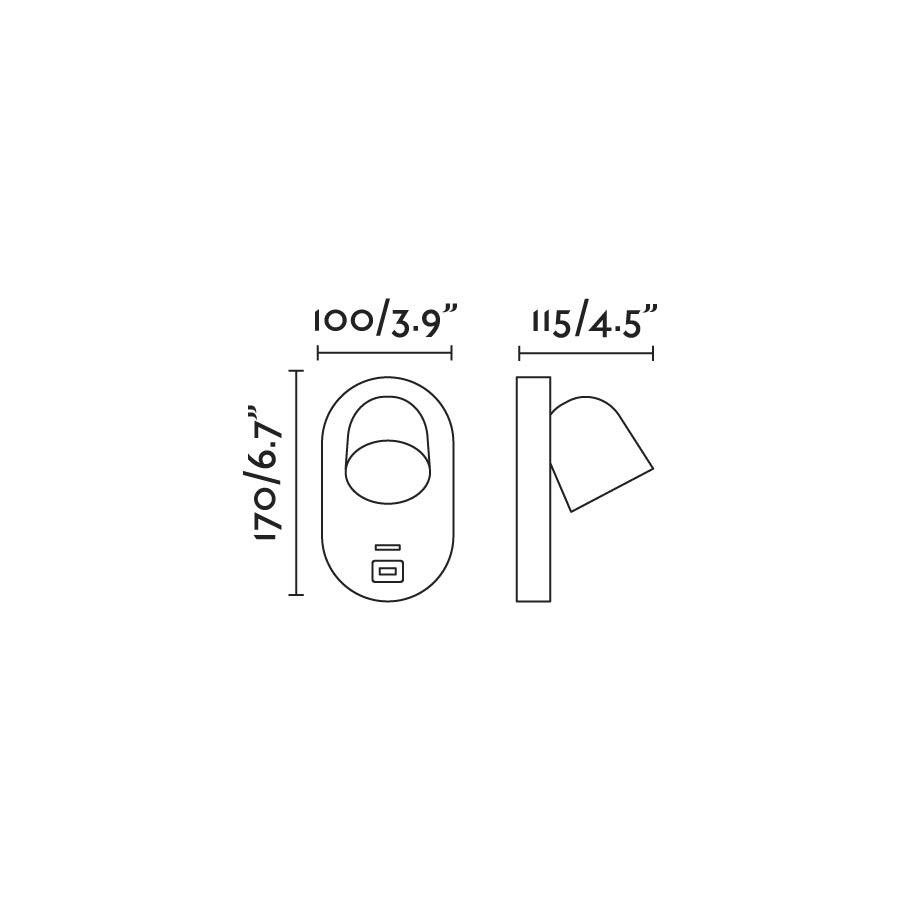 FARO 40135 CORB bílá nástěnná lampa GU10+USB - FARO (obrázek 4)