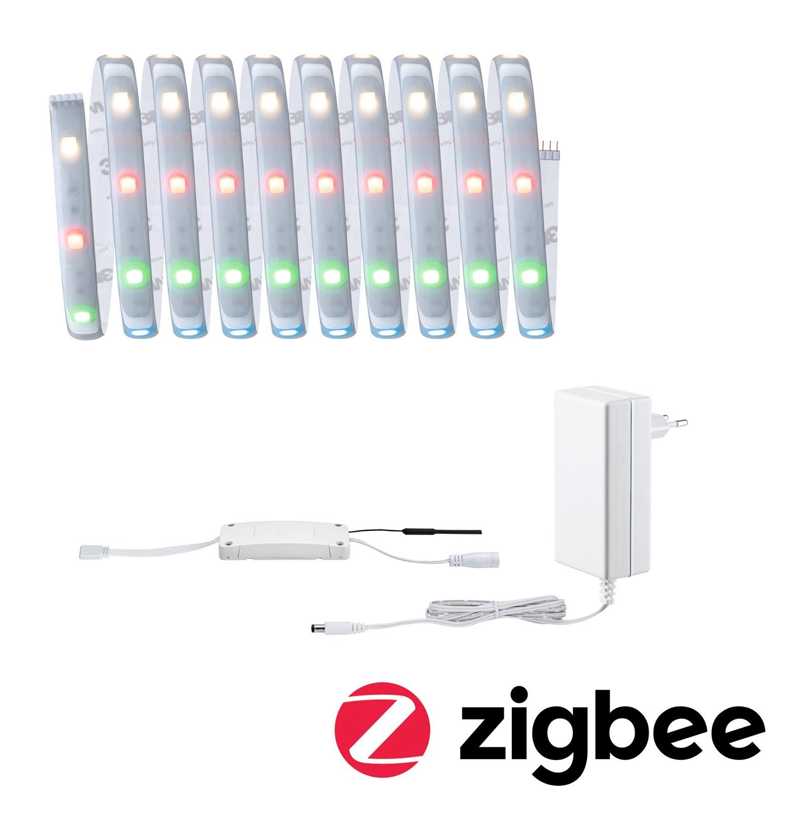P 78866 MaxLED 250 LED Strip Smart Home Zigbee RGBW s krytím základní sada 3m IP44 15W 30LEDs/m RGBW+ 36VA - PAULMANN