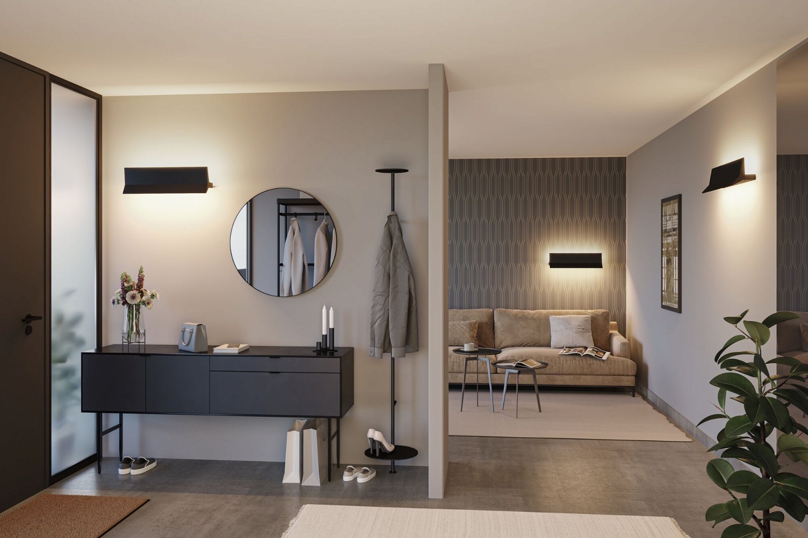 P 79511 LED nástěnné svítidlo Smart Home Zigbee Stine měnitelná bílá / 230V 13W stmívatelné černá mat - PAULMANN (obrázek 4)