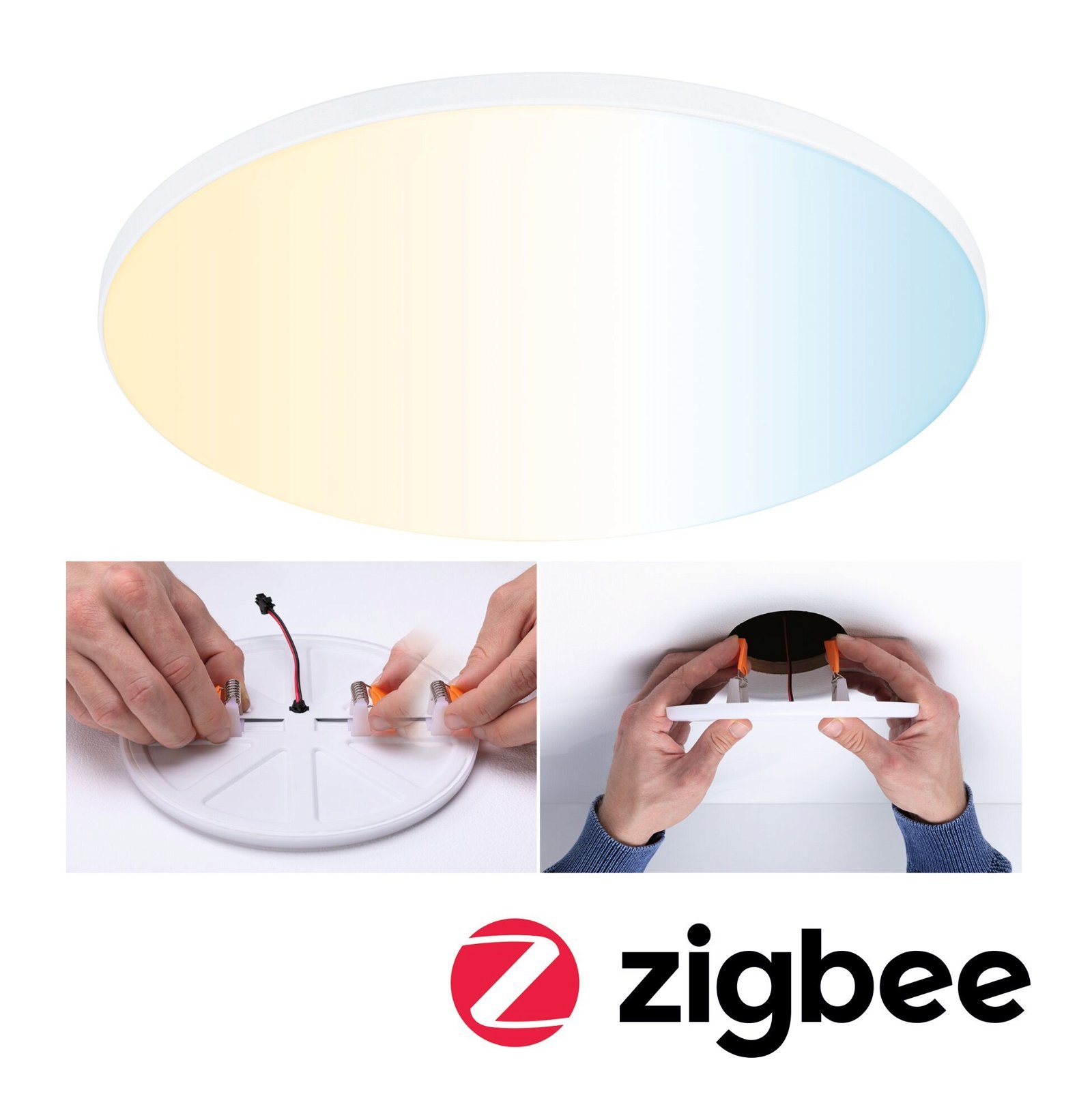 P 79957 VariFit LED vestavné svítidlo Smart Home Zigbee Veluna Edge IP44 kruhové 200mm měnitelná bílá bílá stmívatelné - PAULMANN