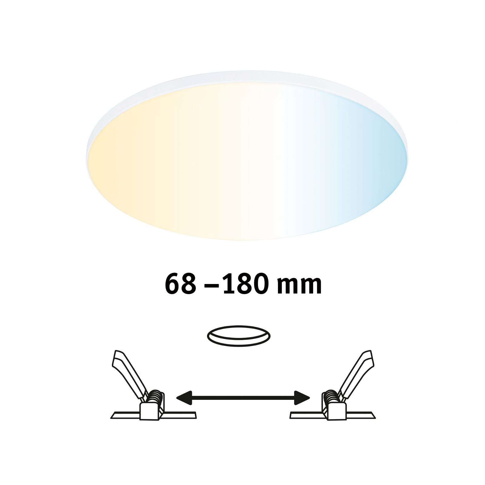 P 79957 VariFit LED vestavné svítidlo Smart Home Zigbee Veluna Edge IP44 kruhové 200mm měnitelná bílá bílá stmívatelné - PAULMANN (obrázek 3)