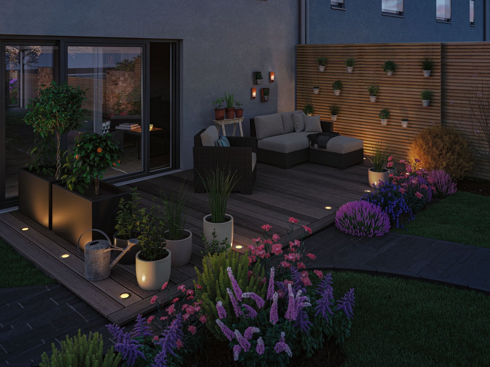 P 94588 Plug & Shine LED zemní svítidlo Smart Home Zigbee zlaté světlo spot neláká hmyz IP65 CCT 4,6W černá/ocel - PAULMANN (obrázek 7)