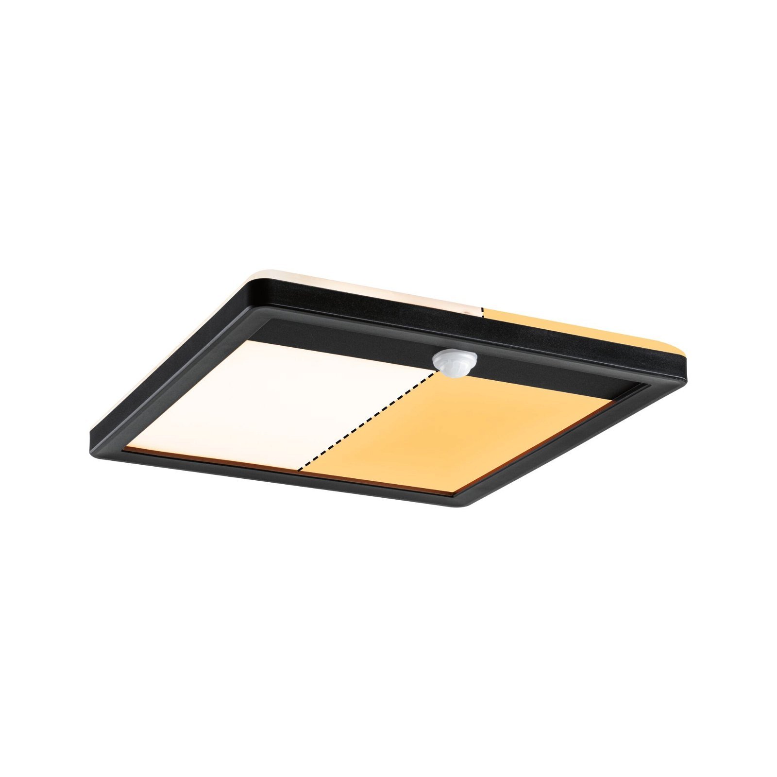 P 94709 LED venkovní panel Smart Home Zigbee Lamina Backlight pohybové čidlo neláká hmyz IP44 hranaté 250x47mm CCT 14W 230V černá umělá hmota - PAULMANN