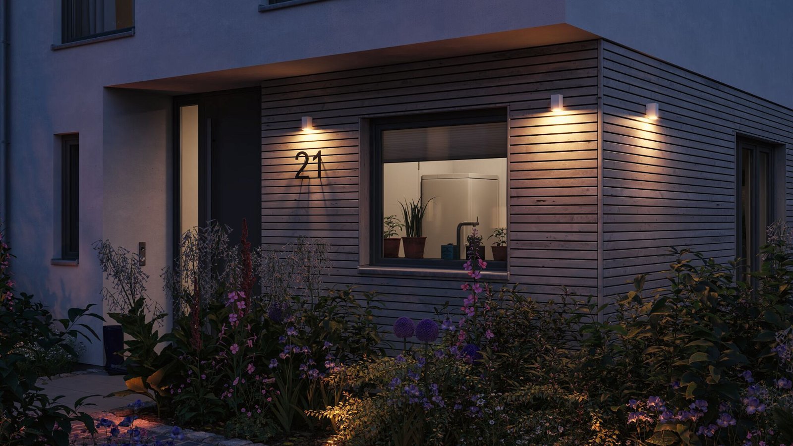 P 94711 LED venkovní nástěnné svítidlo Flame neláká hmyz IP44 hranaté 58x103mm 2200K 4W 230V 75° bílá kov - PAULMANN (obrázek 6)