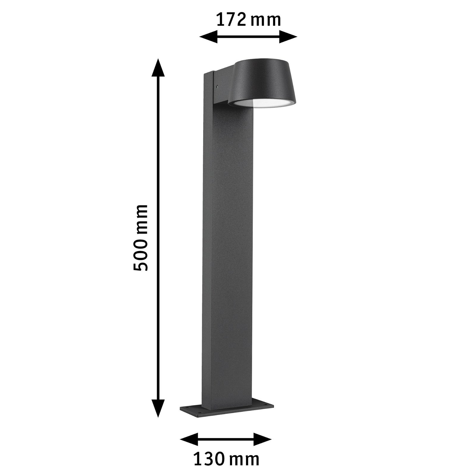 P 94715 LED stojací svítidlo Capea neláká hmyz IP44 500mm 2200K 6W 230V 98° černá hliník - PAULMANN