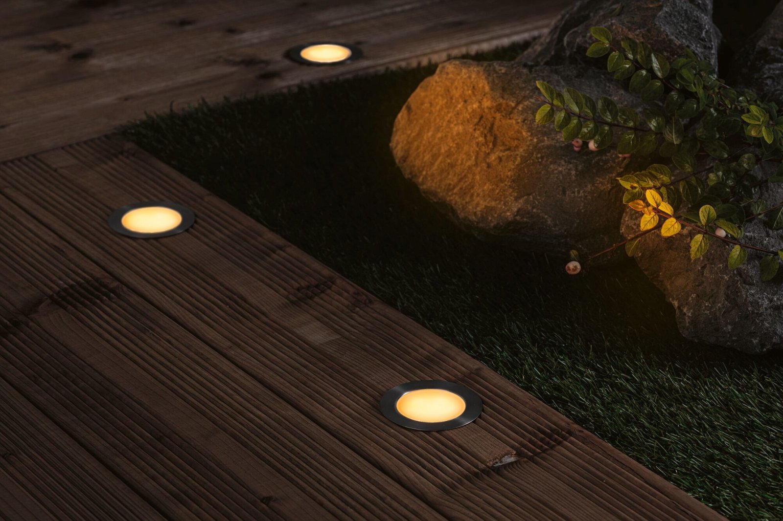 P 94722 Plug & Shine LED zemní svítidlo Floor základní sada neláká hmyz IP67 2200K 3x2W 21VA stříbrná - PAULMANN (obrázek 4)