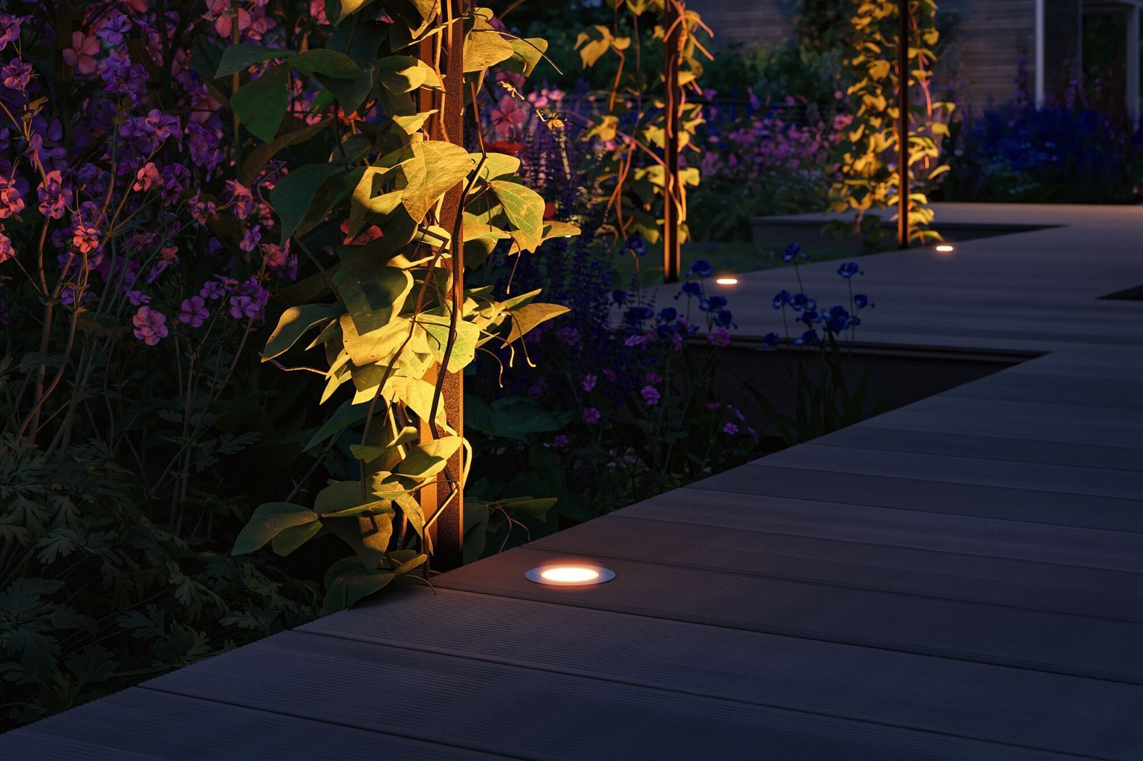 P 94722 Plug & Shine LED zemní svítidlo Floor základní sada neláká hmyz IP67 2200K 3x2W 21VA stříbrná - PAULMANN (obrázek 6)