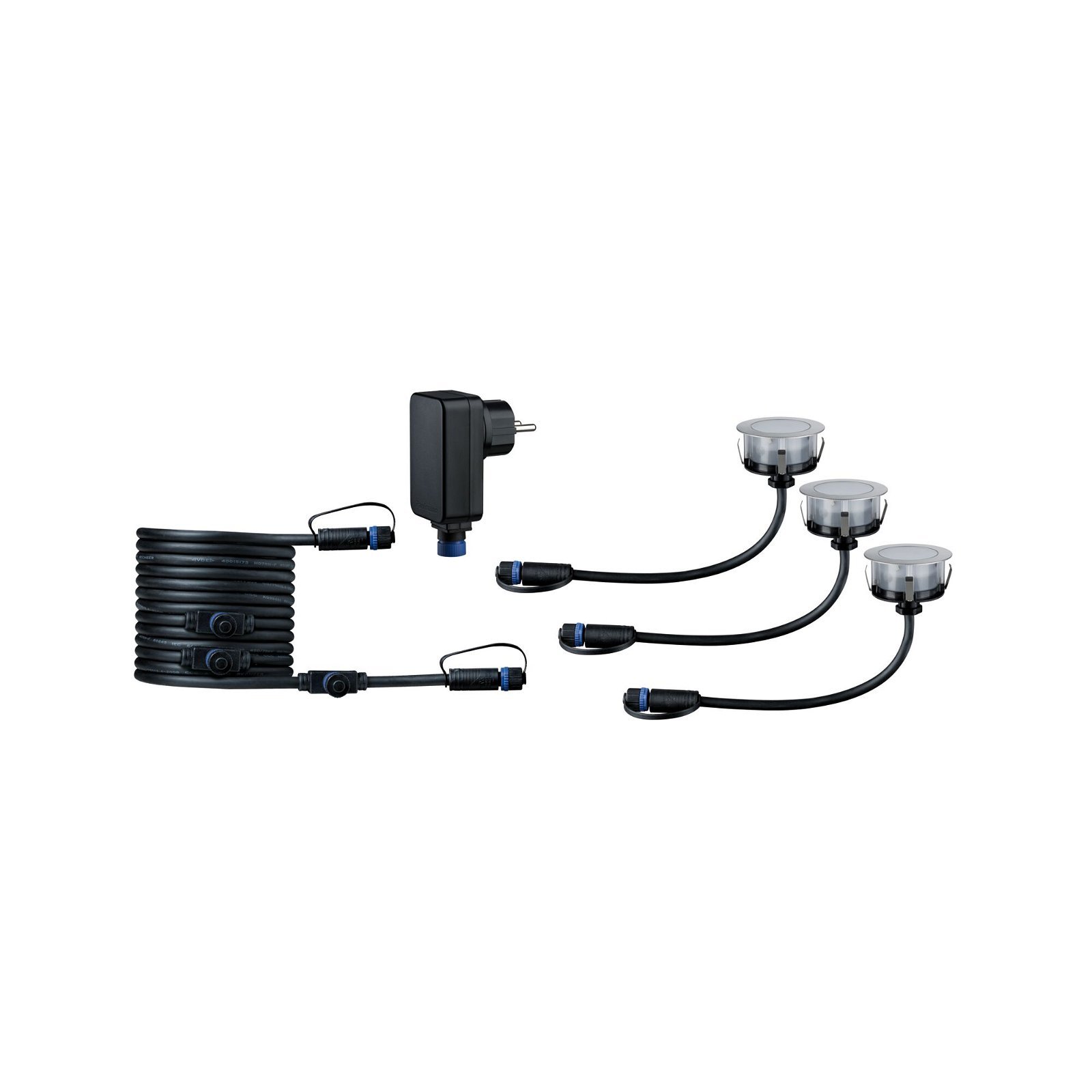 P 94722 Plug & Shine LED zemní svítidlo Floor základní sada neláká hmyz IP67 2200K 3x2W 21VA stříbrná - PAULMANN (obrázek 10)