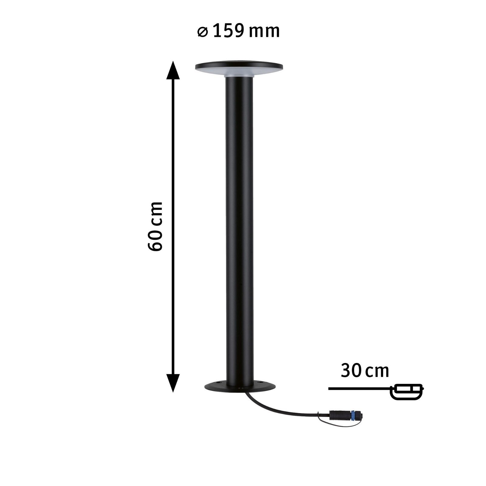 P 94723 Plug & Shine LED stojací svítidlo Plate samostatné svítidlo IP44 2200K 7W antracit - PAULMANN (obrázek 3)